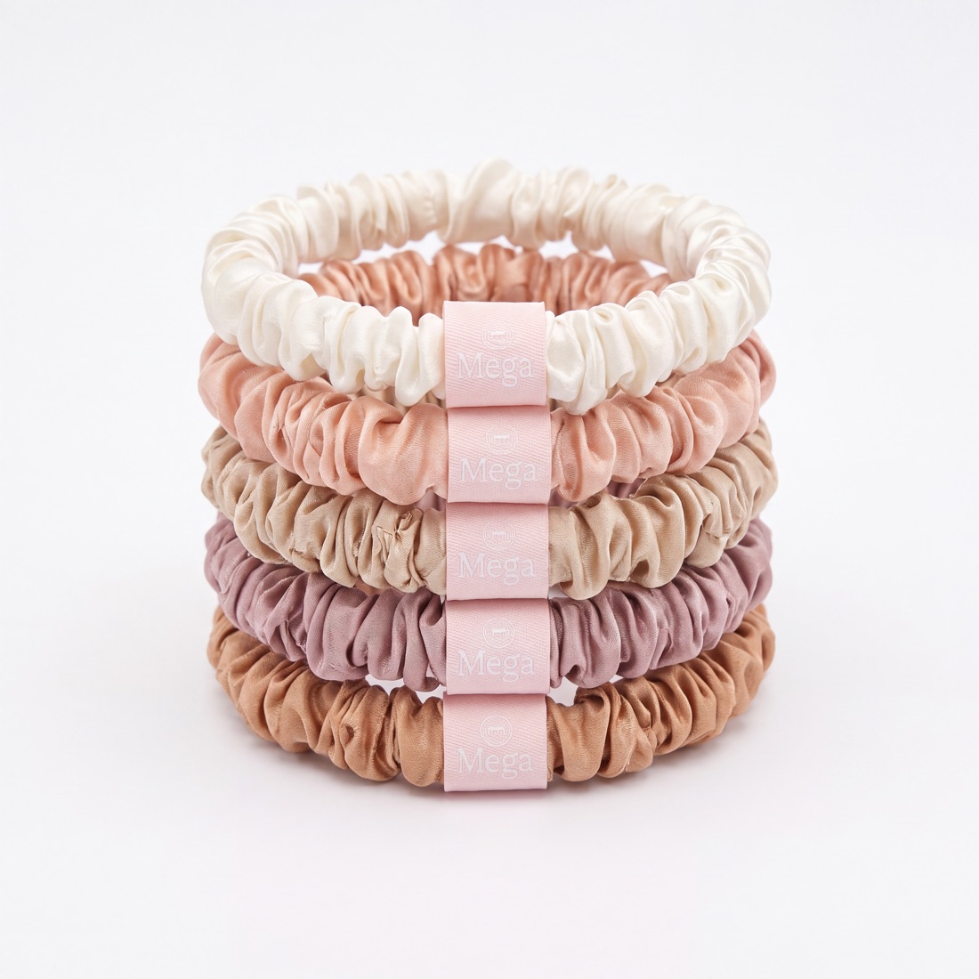 Skinny silk scrunchies set